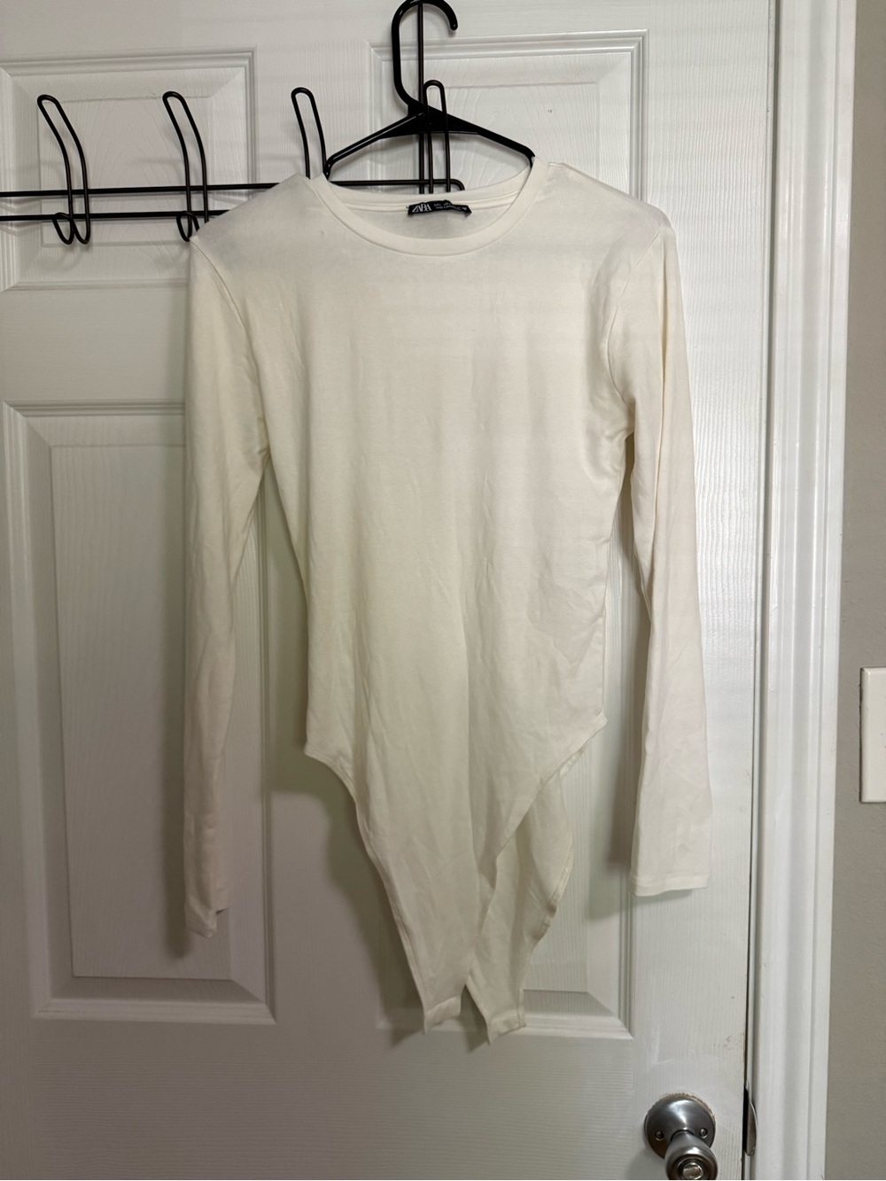 Zara White Long Sleeve Bodysuit